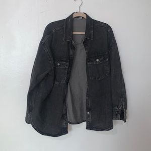 H&M acid wash denim shirt jacket